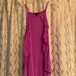 Express Neon Purple/Pink Ruffle Tank